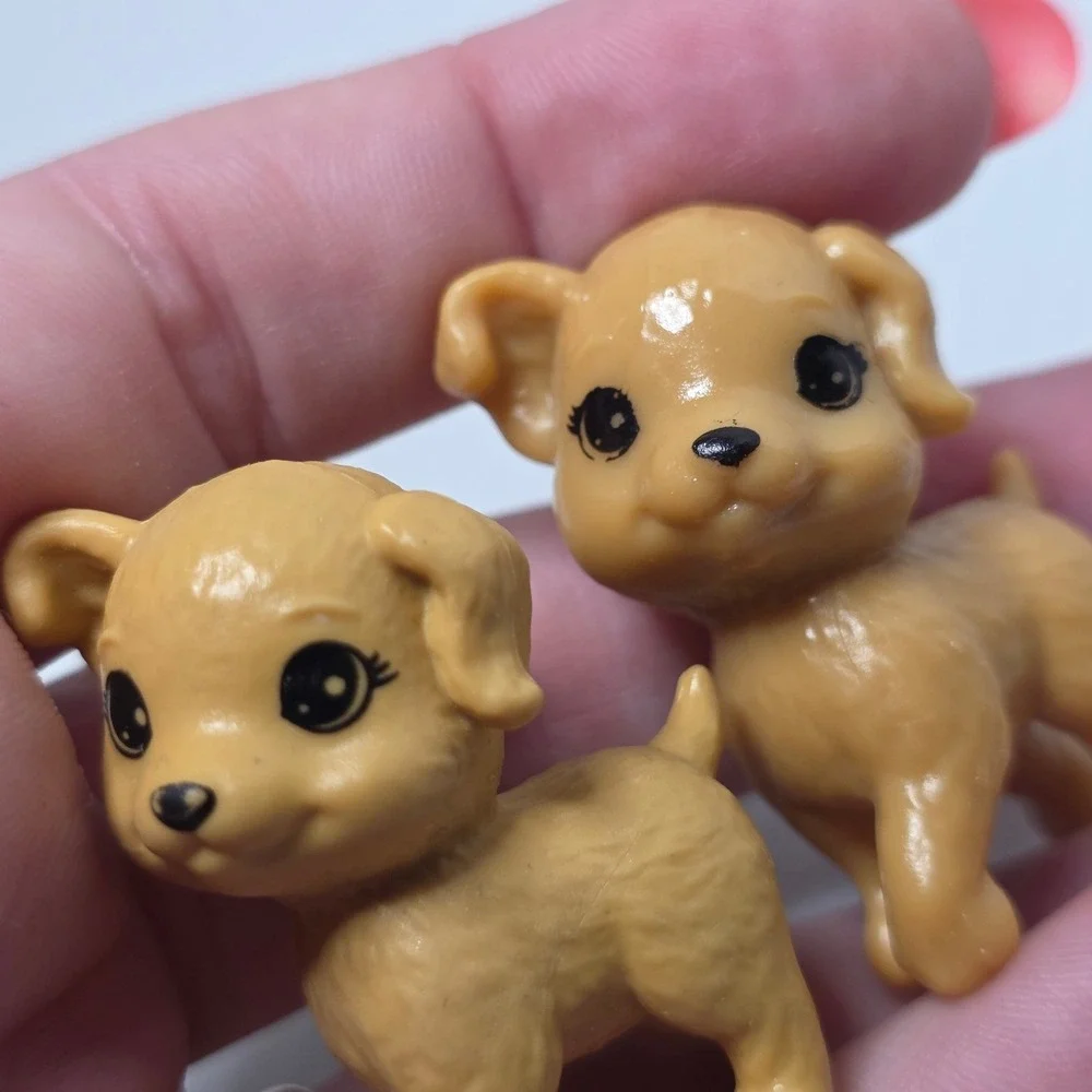 Mattel Barbie Puppy Dog Figures Set of‎ 4 Tan Golden Fair Vintage Accessory